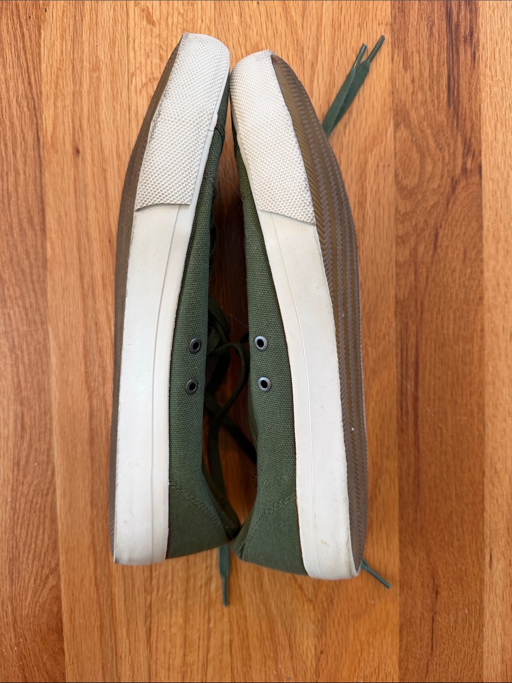 SeaVees Olive Canvas Low-Top Sneakers with White Trim - Picture 3 of 8